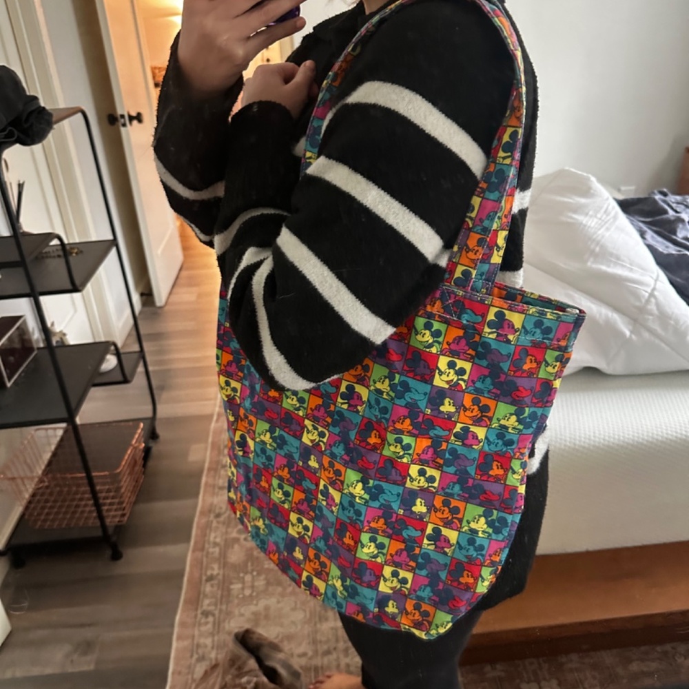 Disney Vintage Y2K Mickey Mouse Pop Art Canvas Shoulder Tote Bag